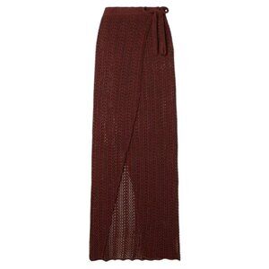 NWT Brown Savannah Morrow Kirra Crochet Cotton Maxi Wrap Skirt - Medium/Large